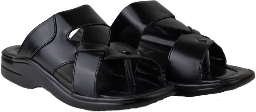 Men Black Flats Sandal