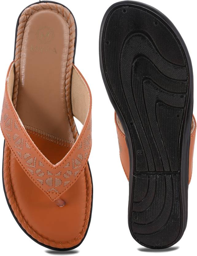 Women Tan Flats Sandal