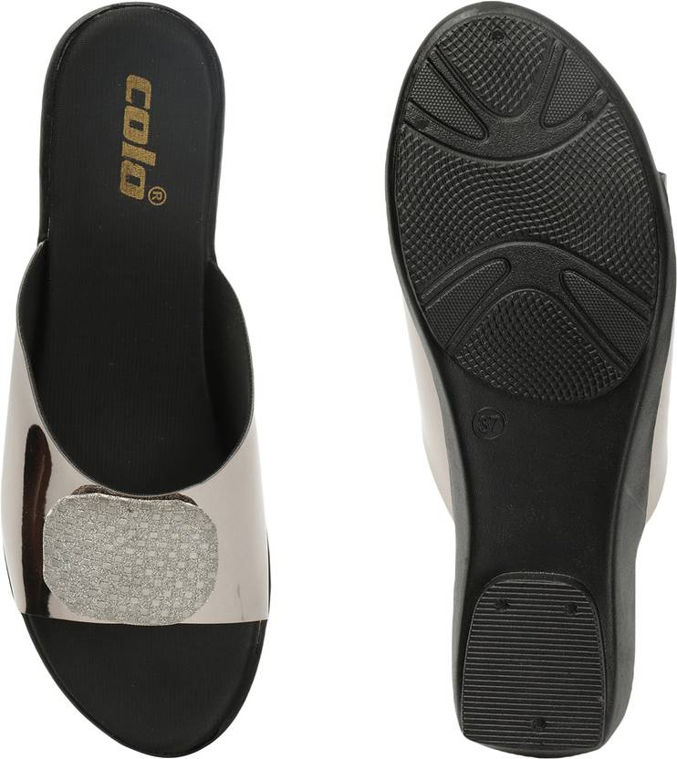 Women Black Wedges Sandal