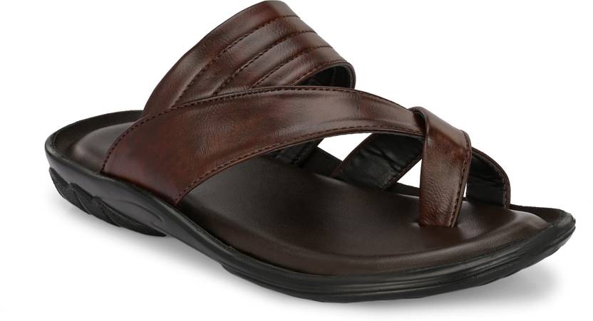 LEONCINO Men Slippers | Stylish Comfortable Chappal | Daily Casual And Ethnic Wear Sandals | Sandal Brown , 9