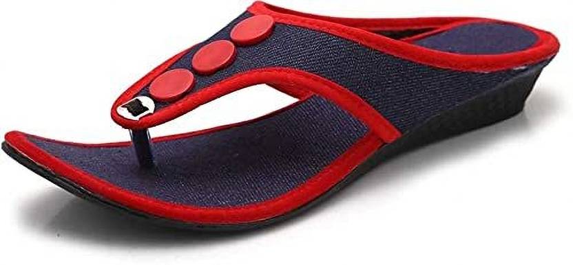 Women Black, Blue, Red Wedges Sandal