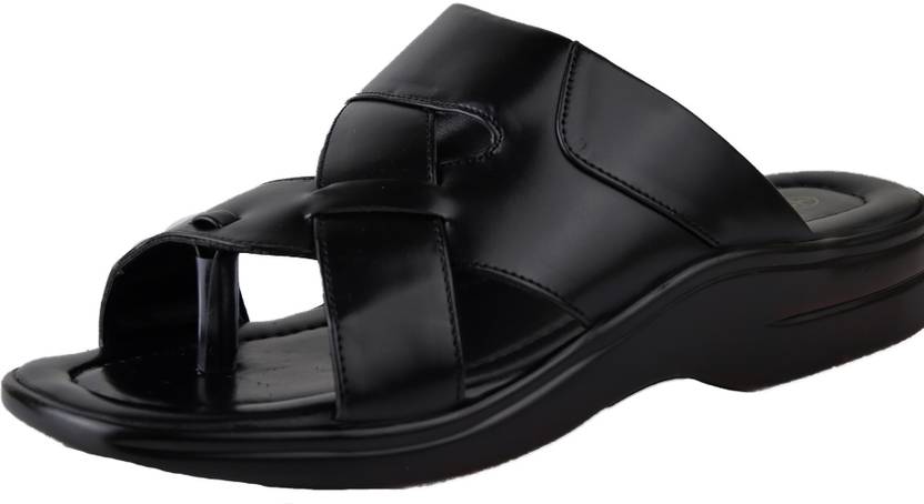 Men Black Flats Sandal
