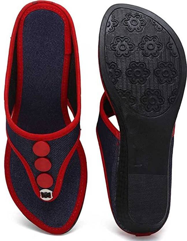 Women Black, Blue, Red Wedges Sandal