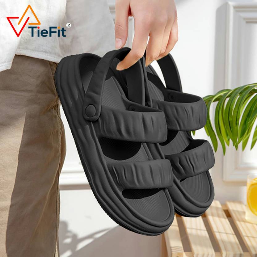 Men TieFit Stylish Lightweight Casual Comfortable Everyday Sports Outdoor Black Casual Sandal