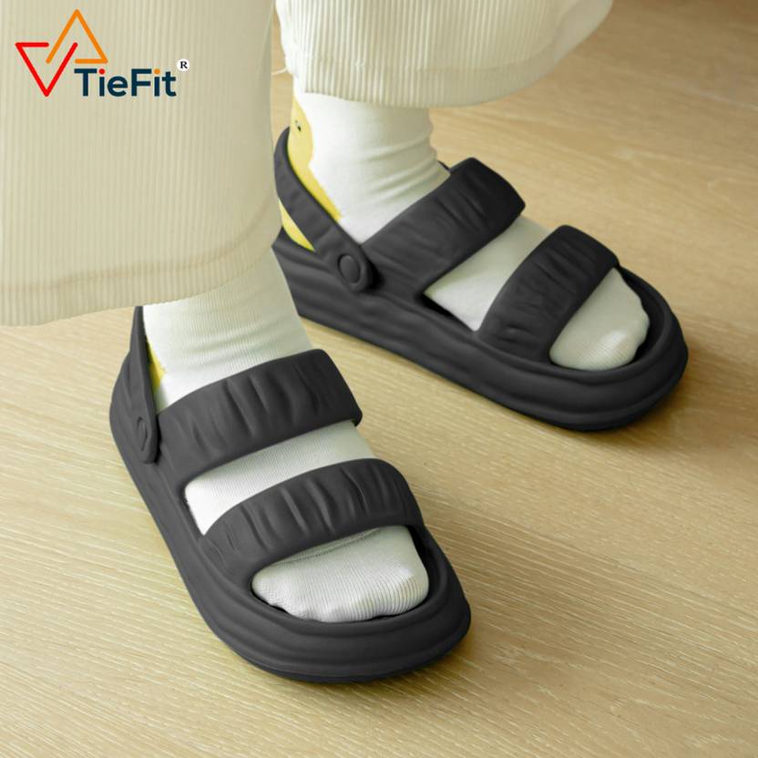 Men TieFit Stylish Lightweight Casual Comfortable Everyday Sports Outdoor Black Casual Sandal