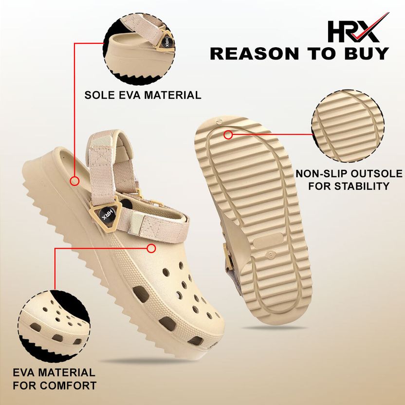 HRX by Hrithik Roshan Men Clogs Sandal Beige 6 - Image 6