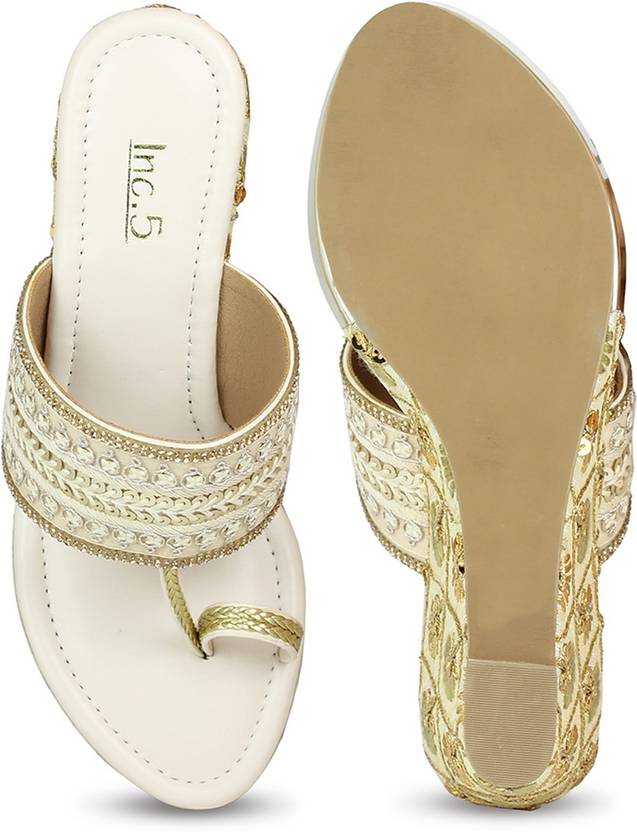 Women Beige Wedges Sandal