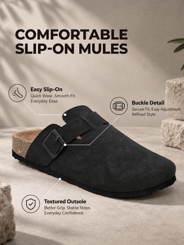 UNDERROUTE Men Premium Synthetic Soft Cushioned Footbed Casual Sa...more - Image 4
