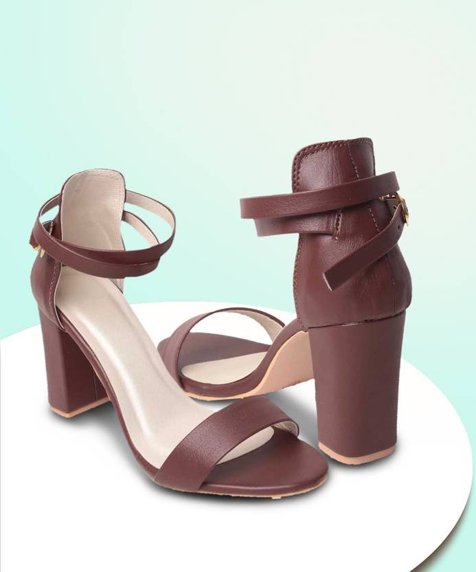 Women Brown Heels Sandal