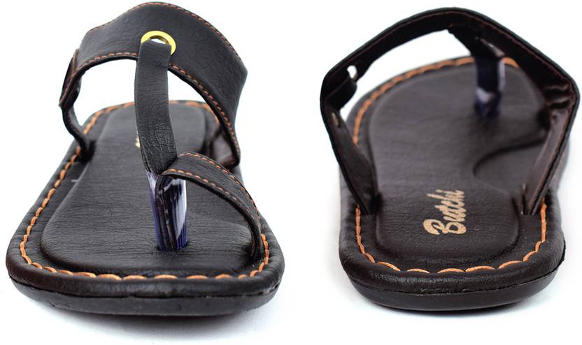 Men Black Flats Sandal