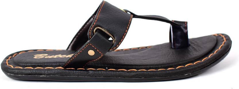 Men Black Flats Sandal
