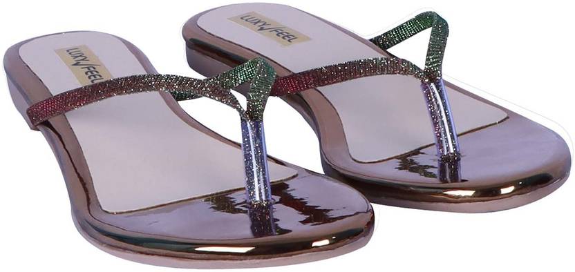 luxyfeel Women Flats Sandal  (Copper , 7)