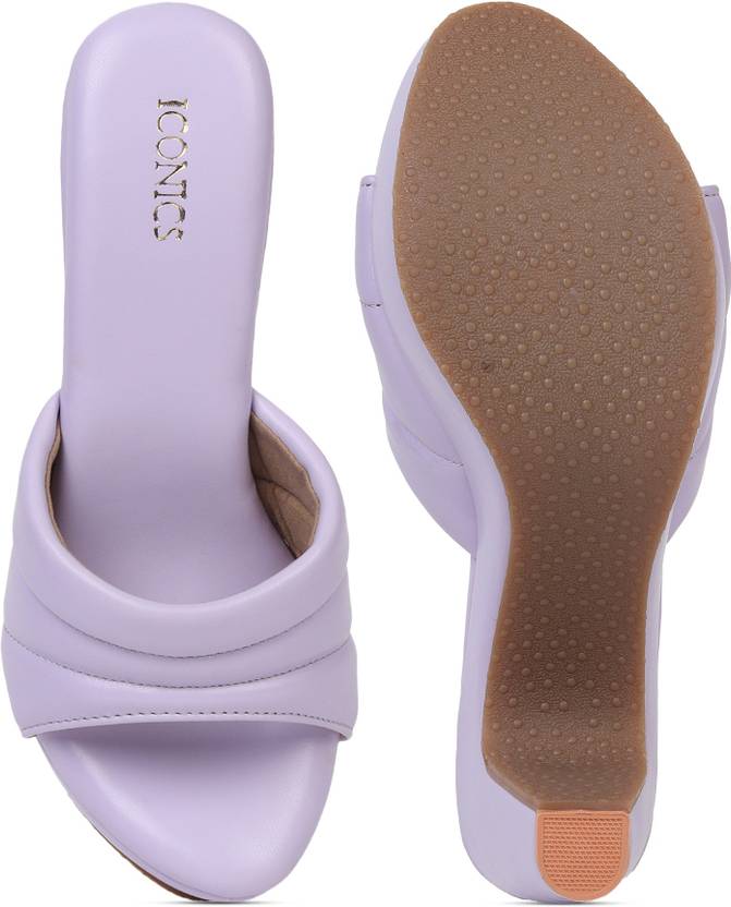 Women Purple Wedges Sandal