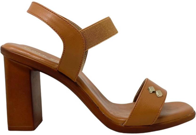 Women Tan Heels Sandal
