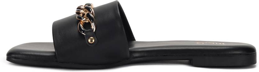 Women Black Flats Sandal