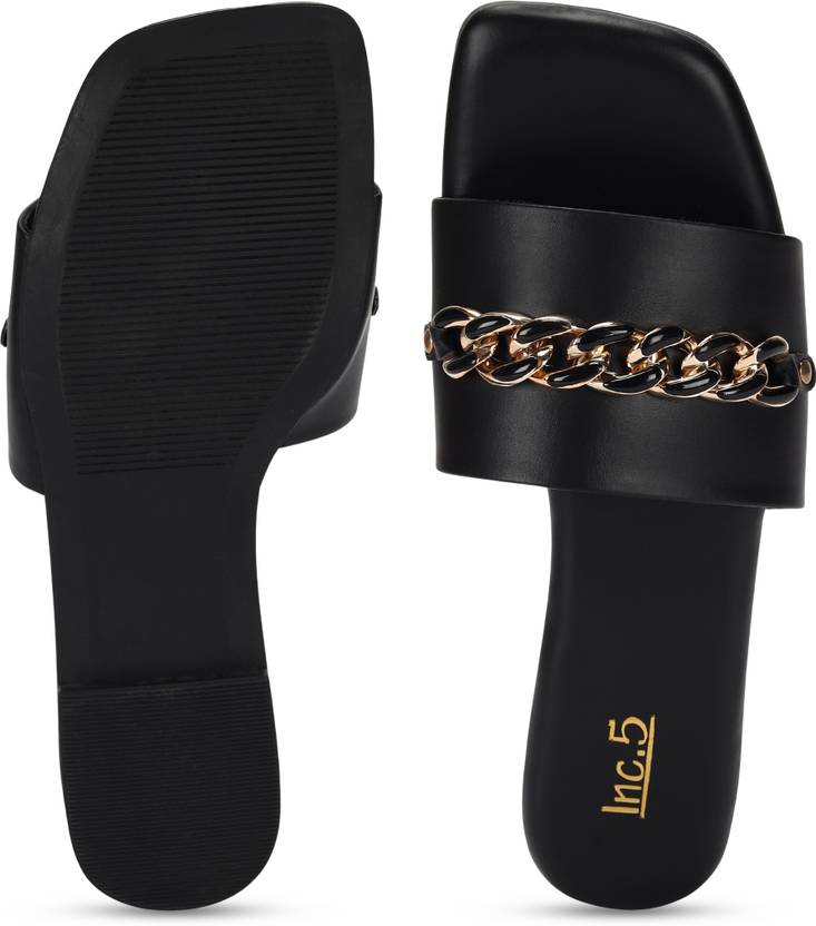Women Black Flats Sandal