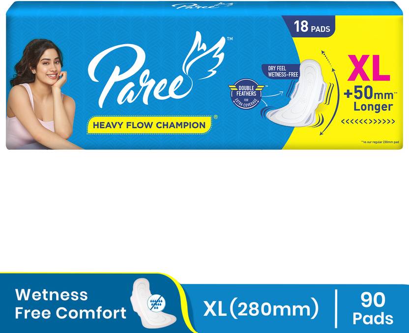 Paree Dry Feel XL Pads For Heavy Flow And 3 Seconds Absorption Sanitary