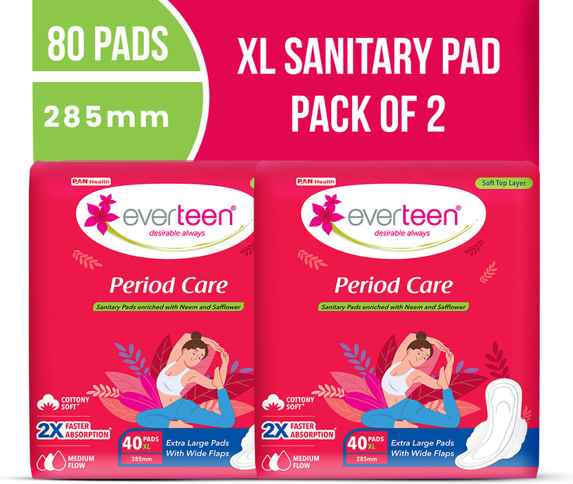 everteen Period Care XL Soft Sanitary Pads with Neem & Safflower