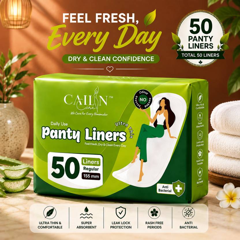 Cailin Care Neem Based Cottony Daily Use Ultra Thin Anion Chip (Size - 155mm|Regular) Pantyliner