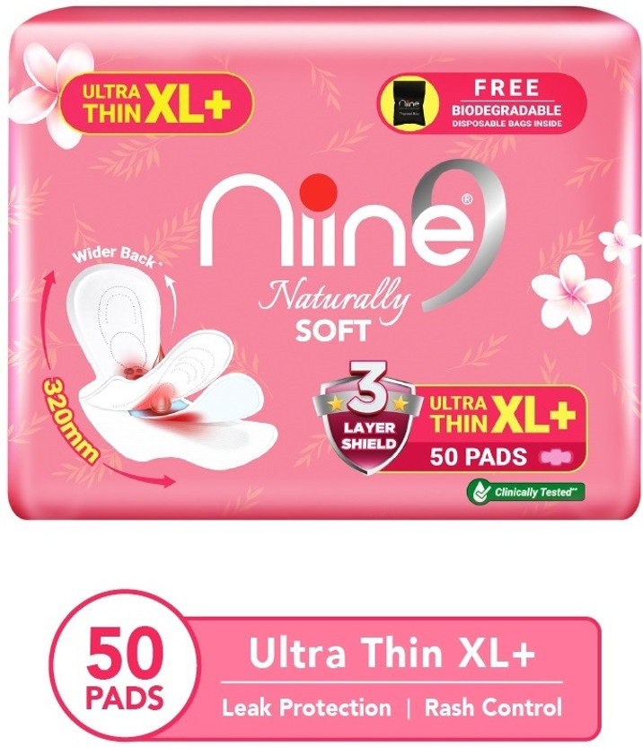 niine Naturally Soft Ultra Thin XL+Disposable Bag inside, 3Layer