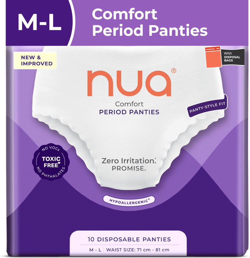 Nua 360 Degree Comfort Disposable Period Panties M-L