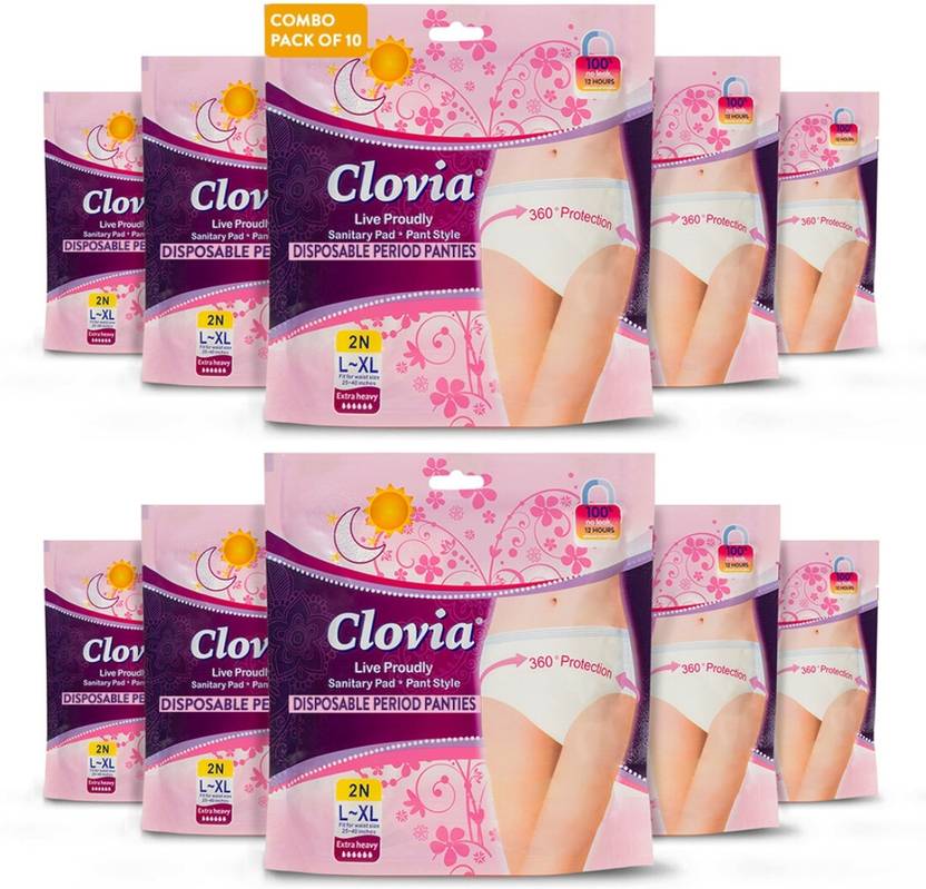Clovia sanitary napkin- disposable period panty type Combo of 10 ( Nos of 20) Sanitary Pad