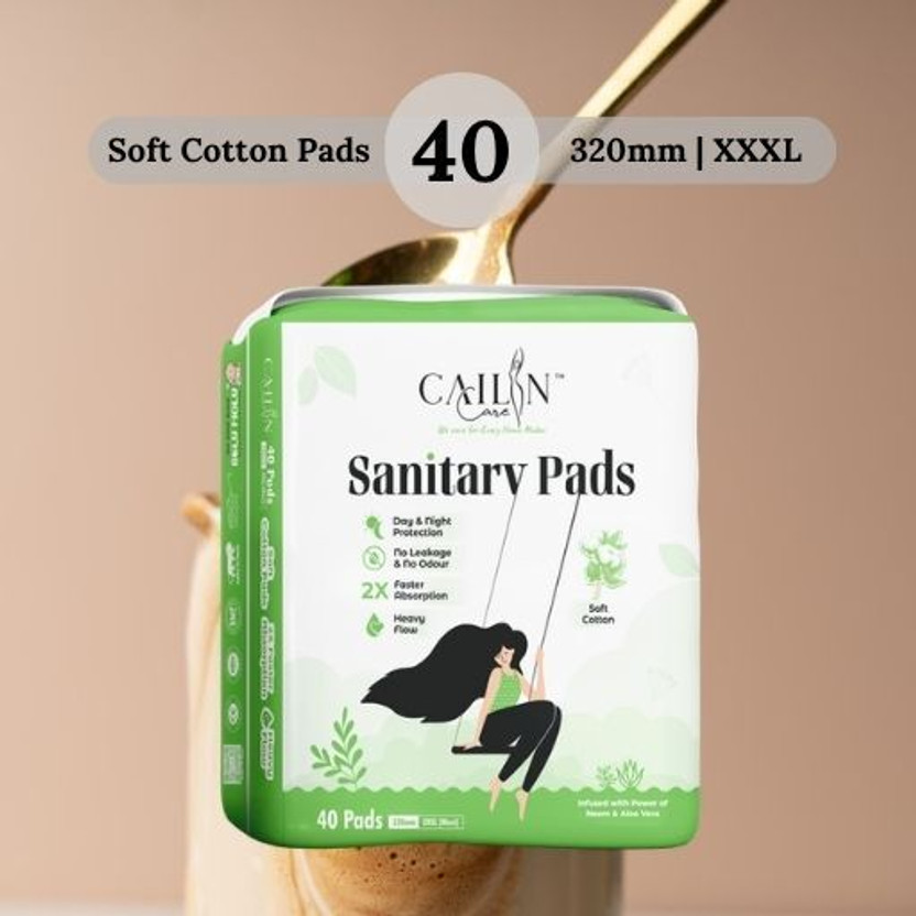 Cailin Care Cotton Sanitary Pad Size-3XL 32mm (Packet of 40)-88