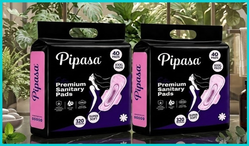 pipasa Premium Cotton Feel Sanitary Pads for Women with Extra