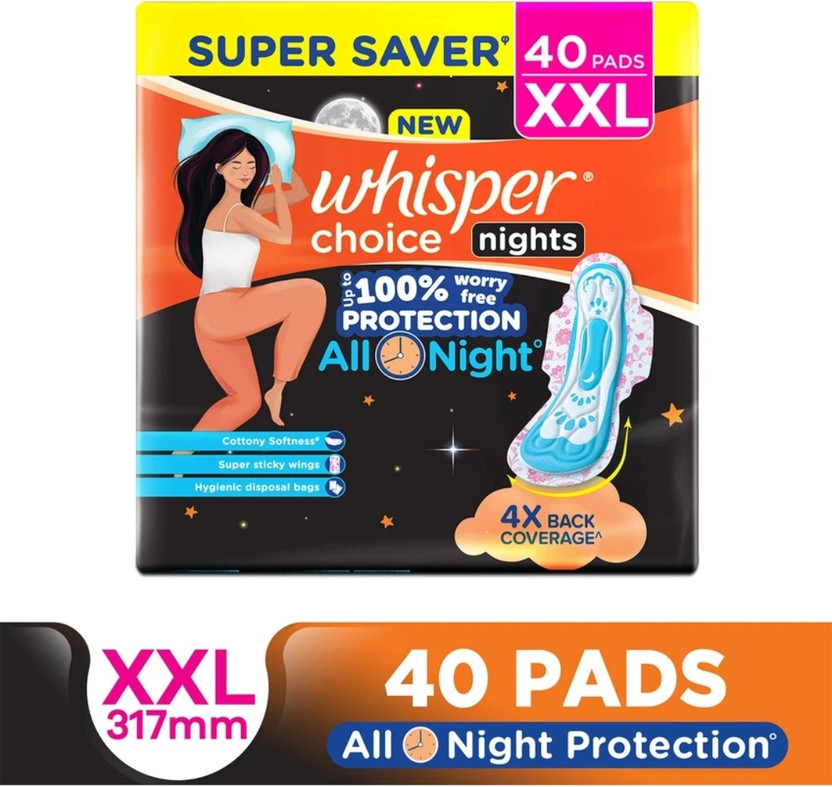 Whisper Choice Night 317 mm XXL 40 ( Pack of 1 ) Sanitary Pad