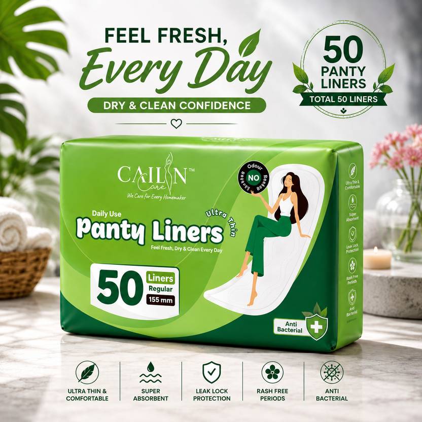 Cailin Care Cotton Anion Chip Ulta Thin Daily Use Panty Liner for Women (155mm|Regular) Pantyliner
