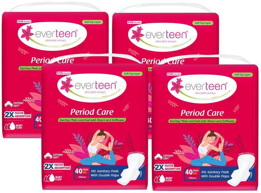 everteen Period Care XXL Soft with Neem-Safflower - (40 Pads