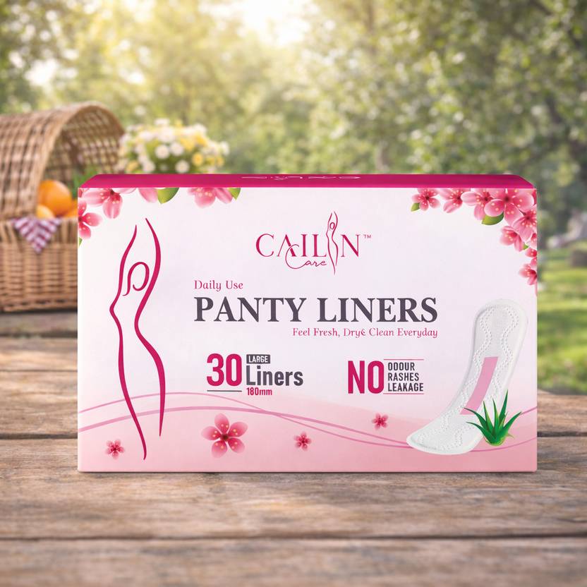 Cailin Care Pure Cotton Ultra Thin Anion Chip Daily Use (Size - 180mm|Large) Tryfold Pantyliner