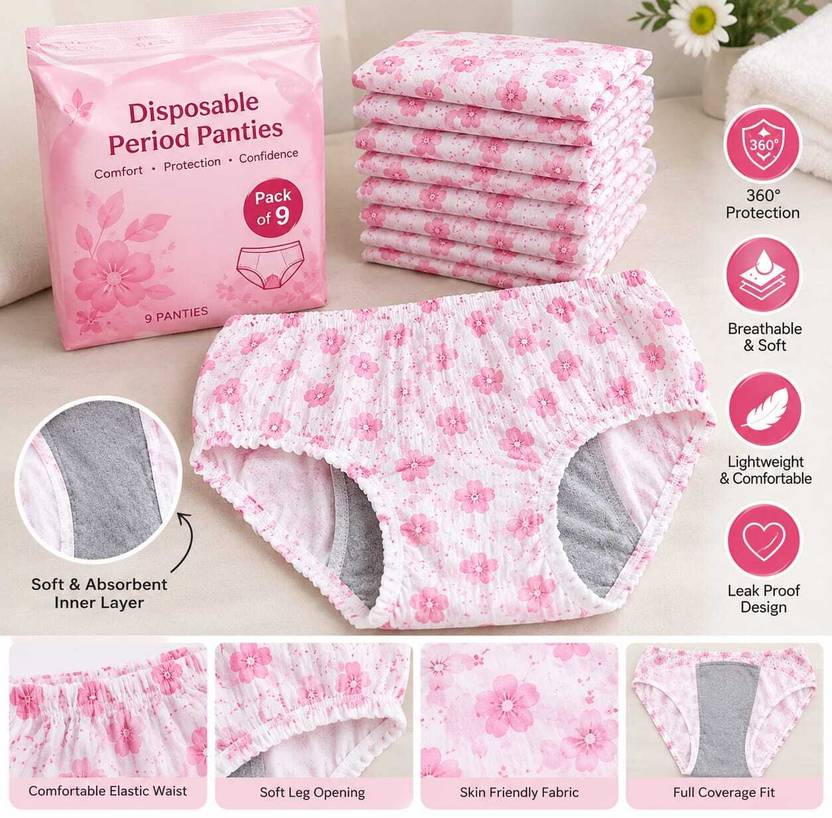 BRAHMANI ENTERPRISE Disposable Period Panty for Women | Single Use Period Underwear 3 Pantyliner