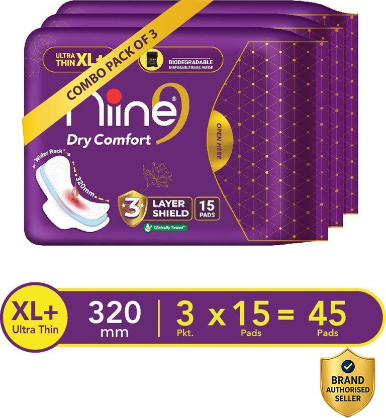 niine Dry Comfort Ultra Thin XL+ SUPER SAVER Sanitary with