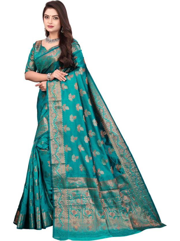 BHADRAVATI Self Design Banarasi Jacquard Saree