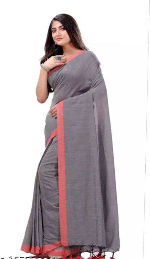 Balorampal Solid/Plain Handloom Pure Cotton Saree