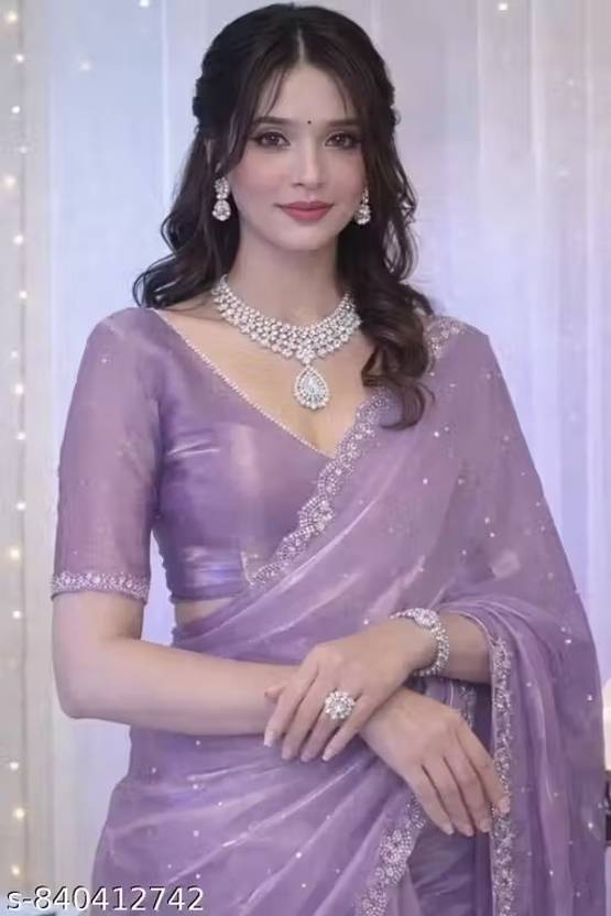 SPIRISA Printed Bollywood Organza Saree
