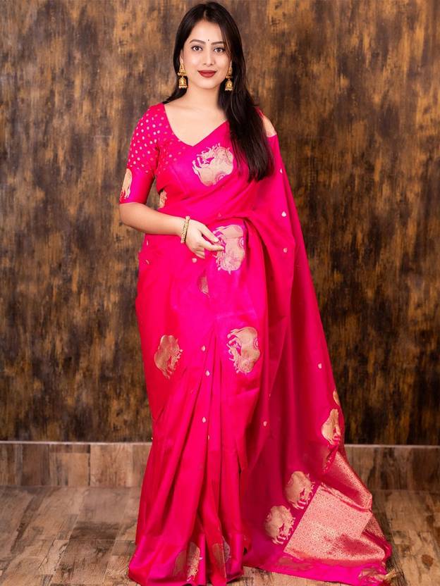 mitera Woven Banarasi Silk Blend Saree