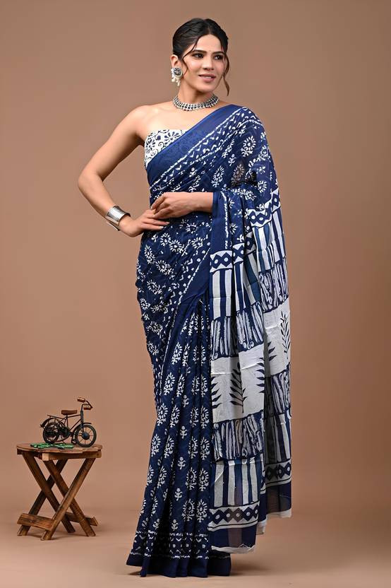 RJ CREATION Printed, Color Block, Blocked Printed, Floral Print, Dyed Daily Wear Pure…