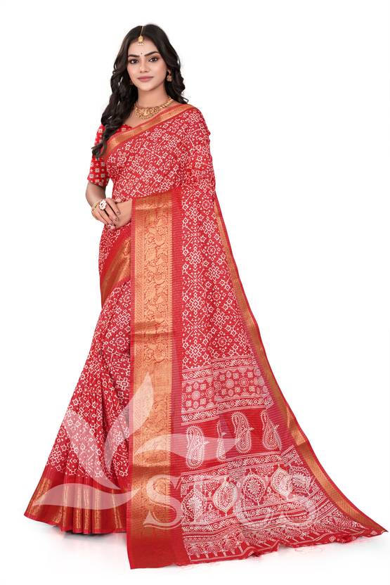 SFCS Printed Kalamkari Jacquard Saree