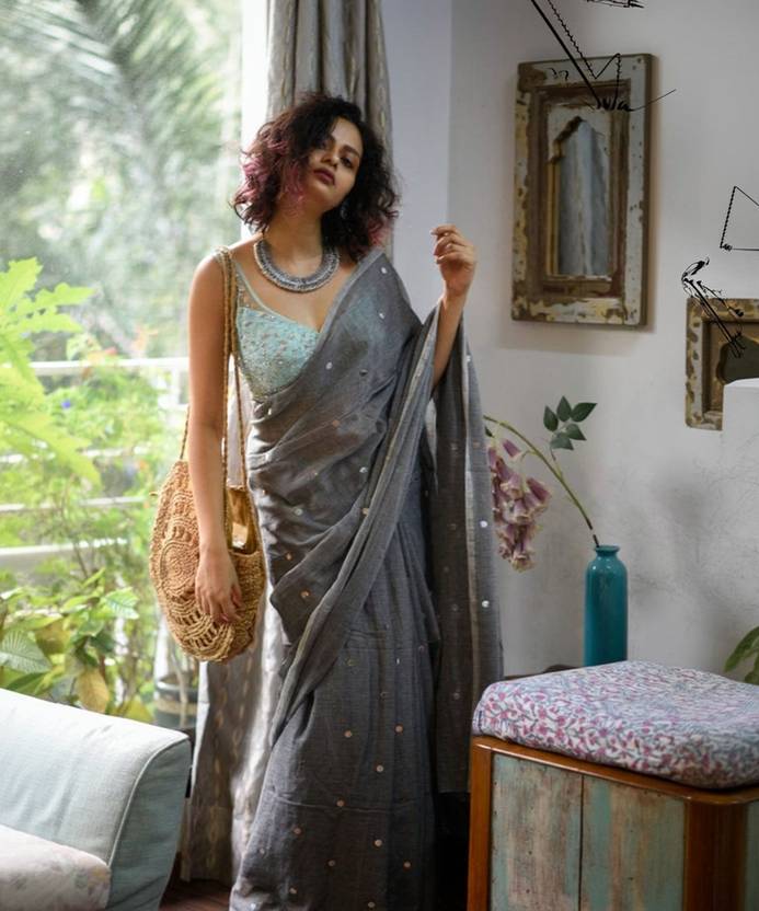 BongAp Ready to Wear Embellished Handloom Cotton Blend Saree