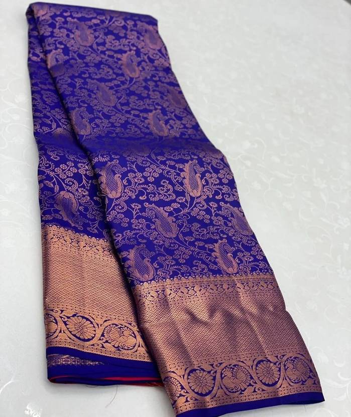 Zarrafashion Striped Banarasi Art Silk Saree