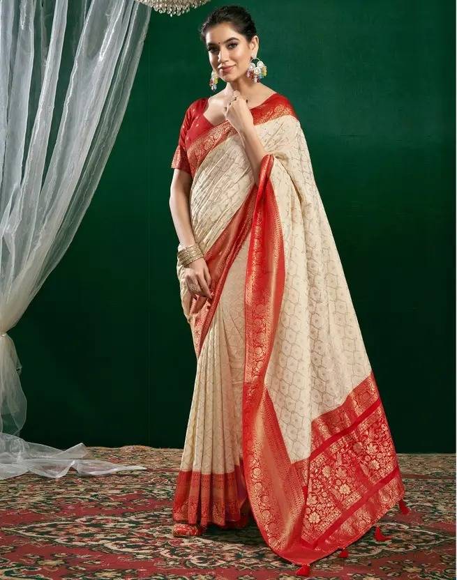 VIYANSH CREATION Woven Banarasi Satin, Pure Silk Saree