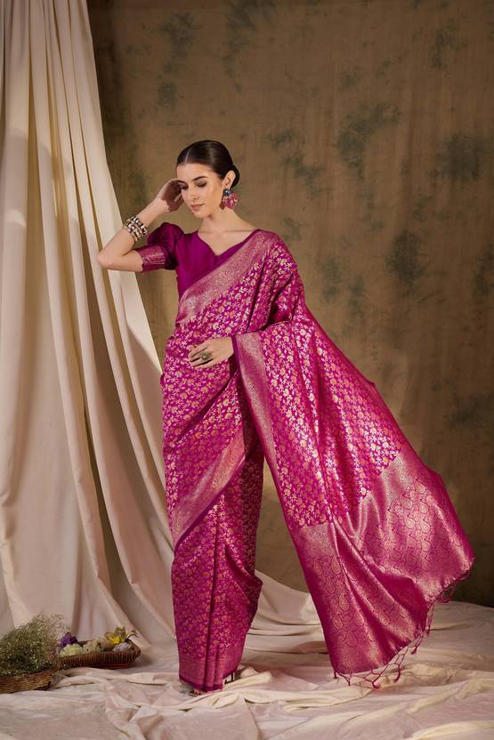 manvaa Woven Banarasi Brocade Saree