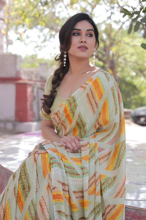 MIRCHI FASHION Printed, Geometric Print, Blocked Printed Daily Wear Chiffon, Georgette…