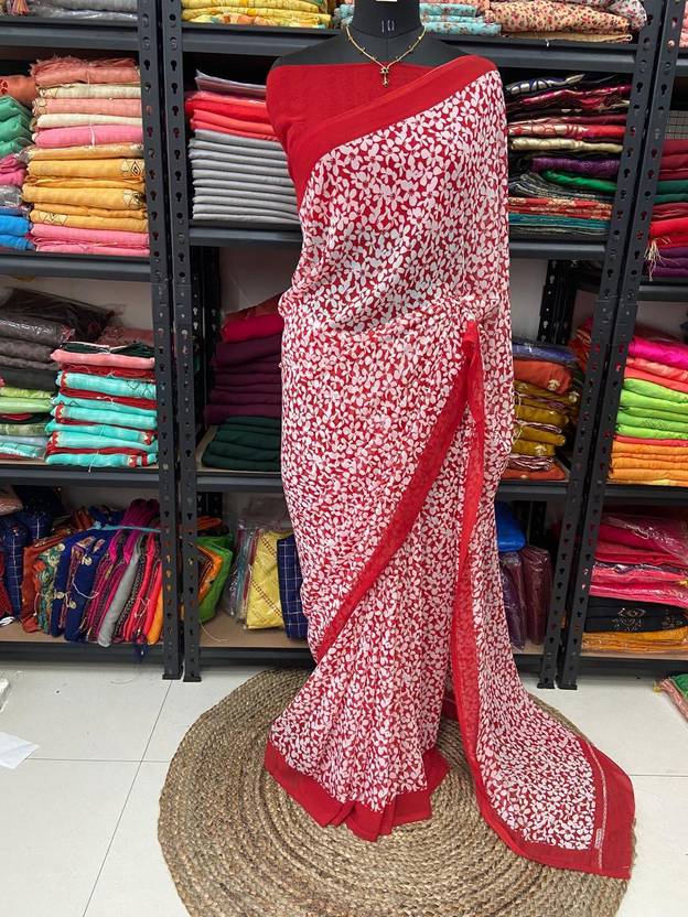 bhavika silk mills Floral Print Daily Wear Georgette Saree