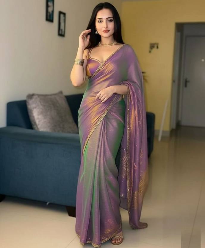 SATVASHIV Embroidered Bollywood Chiffon Saree