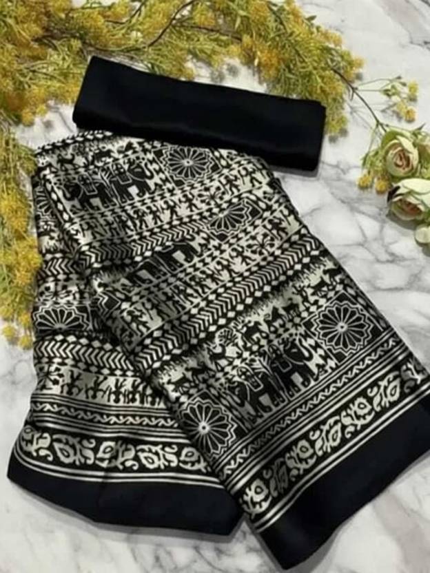 VARUN SILK Printed Bollywood Crepe Saree