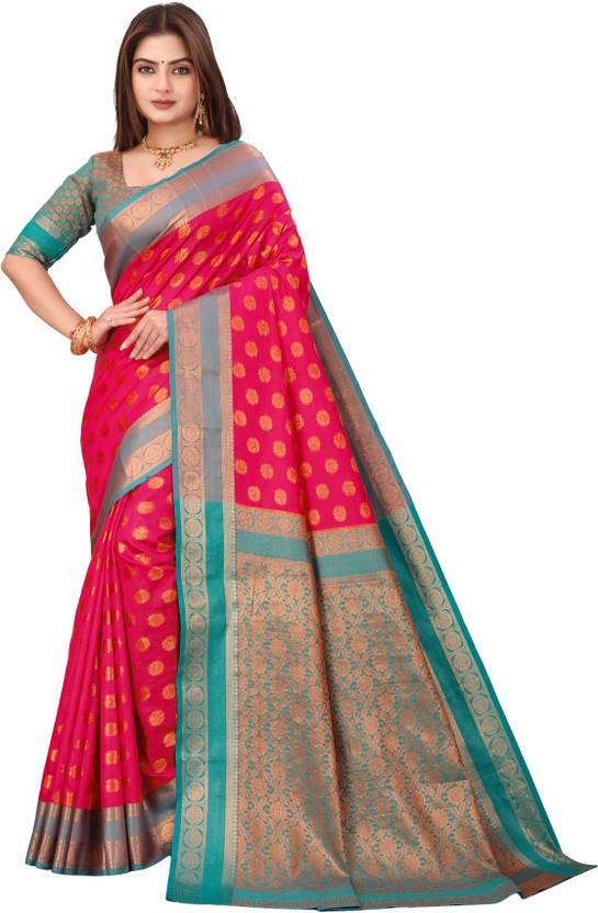 BHADRAVATI Printed Banarasi Jacquard Saree