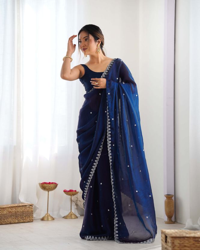 signagraph Pink Silk Saree - Image 5